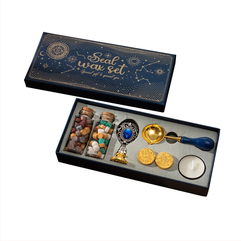 Set voskovih pečata s rukohvatom od dragog kamena u europskom stilu, kutija za pisma i razglednice, žigovi neobičnih oblika