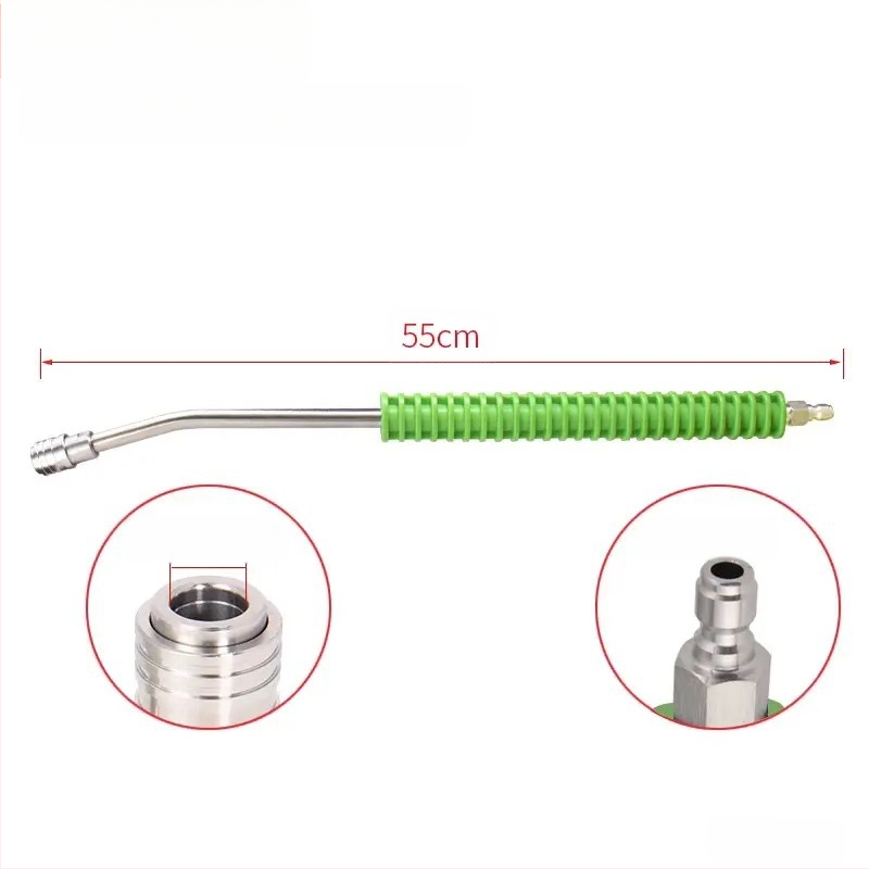 Automobiļu tīrīšanai augstā spiediena pistole ar nerūsējoša tērauda 304 galviņu un plastmasas rokturu; lietojums: auto mazgāšana; spiediens 300; svars 500 g