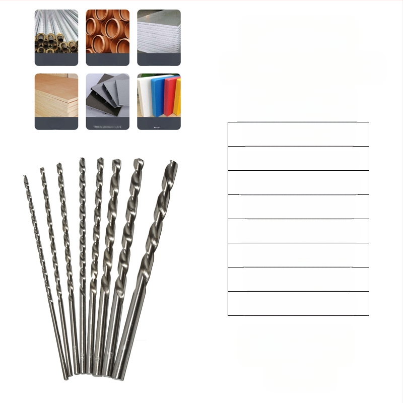 Longxing Ruiyu Faipari hosszított spirálfúrókészlet, gyorsacélból, egyenes nyél