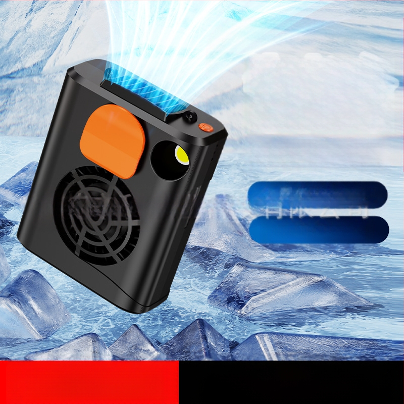 Be šepetėlių variklio juosmens/ kaklo ventiliatorius, USB įkrovimas, integruota 4000–6000 mAh baterija, 3 greičiai, be šepetėlių variklis, nešiojamas stalinis/rankinis ventiliatorius