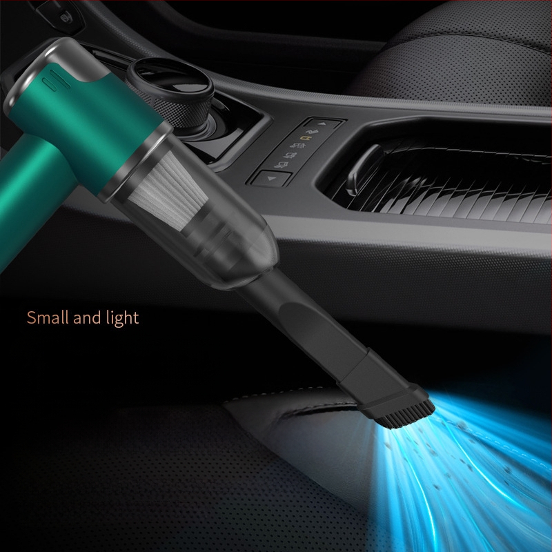 Bezvadu rokas putekļsūcējs automašīnai un mājām, ciklona sprausla, sūcējs 2100–3000 Pa, jauda 75W, darbības laiks 0–1 h, iekšējā baterija 1600–2000 mAh