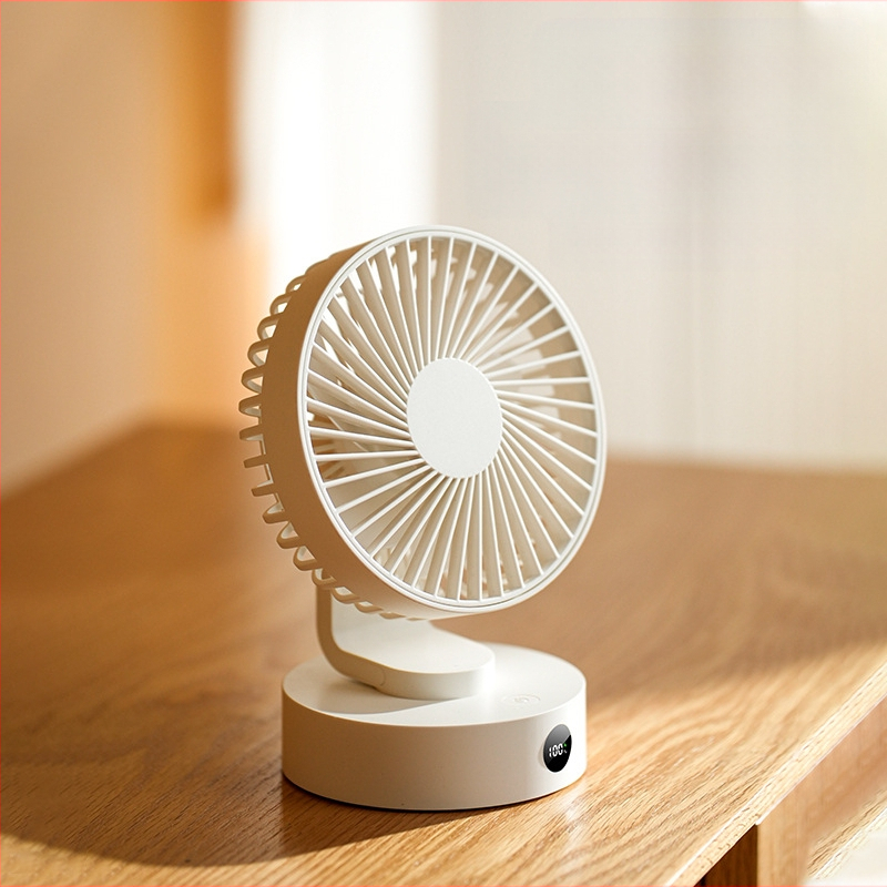 USB stalinis ventiliatorius, 5 mentelės, bešepetinis variklis, 5V 5W, įmontuota 1200–2000mAh baterija