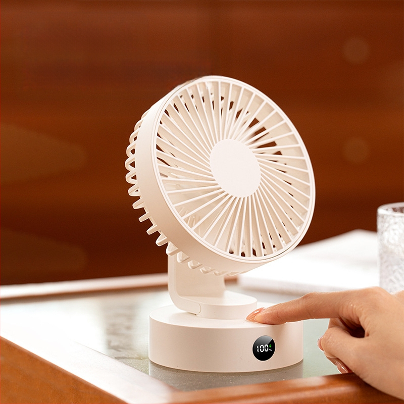 USB stalinis ventiliatorius, 5 mentelės, bešepetinis variklis, 5V 5W, įmontuota 1200–2000mAh baterija