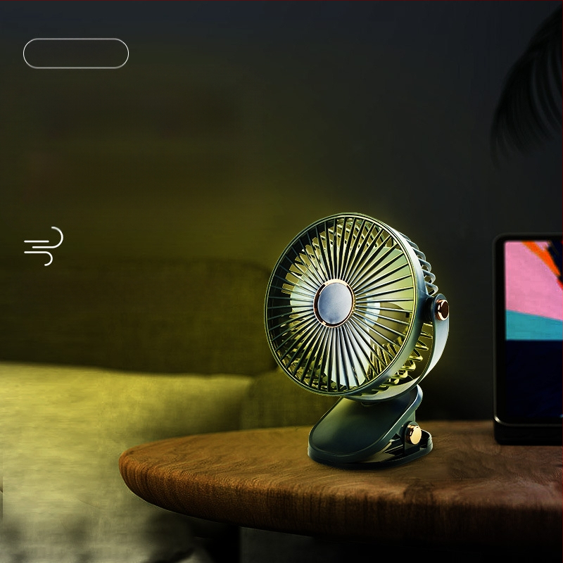 Klipinamas stalinis ventiliatorius su USB įkrovimu, brushless motoras, 5 greičiai, žemas triukšmas, įmontuota 1200–2000 mAh baterija