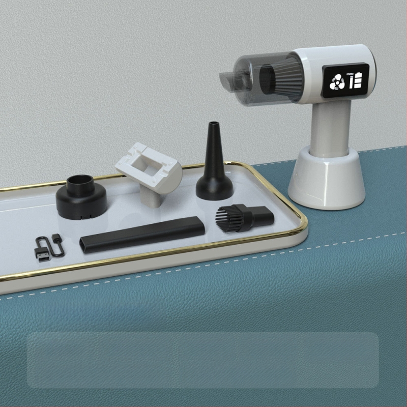 Bezvadu automobiļa putekļu sūcējs ar digitālo displeju, divējāda izmantošana auto un mājai, pārnēsājams, 60W, 6000Pa, uzlādējams