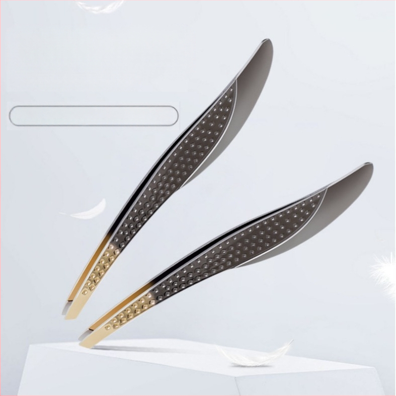 Colorful Fenling antakių klipas ir žnyplės rinkinys, nerūdijantis plienas, įstrižos galvutės, skirtas antakių ir blakstienų priežiūrai