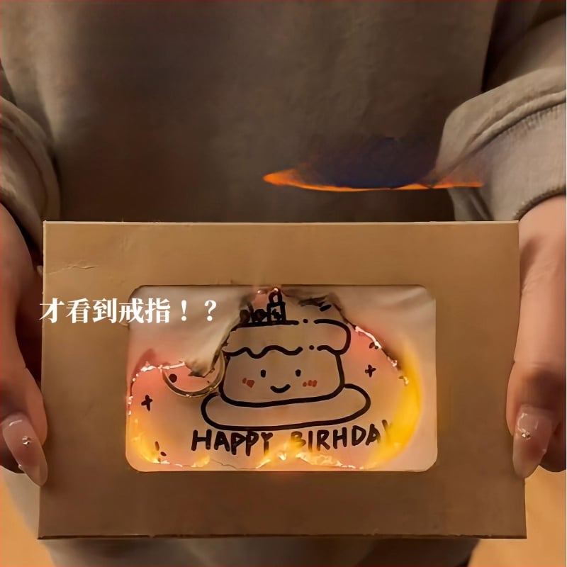 White ze Пламъчна поздравителна картичка – DIY, горещо щампована върху хартия за рожден ден