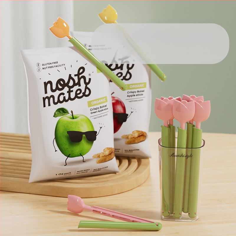 Flying Rabbit – Maisto pakuotės klipsas – modernus minimalistinis dizainas, 5 vnt. komplektas, logotipo pritaikymas, tinkamas privatiniam prekės ženklui