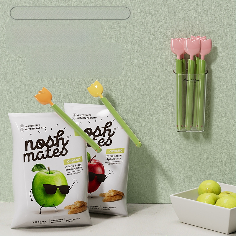 Flying Rabbit – Maisto pakuotės klipsas – modernus minimalistinis dizainas, 5 vnt. komplektas, logotipo pritaikymas, tinkamas privatiniam prekės ženklui