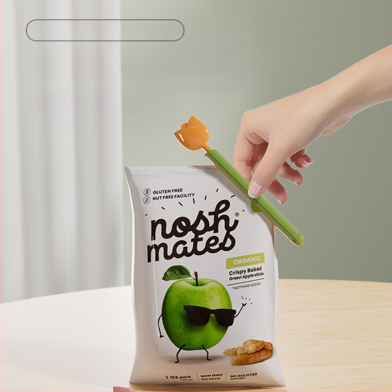 Flying Rabbit – Maisto pakuotės klipsas – modernus minimalistinis dizainas, 5 vnt. komplektas, logotipo pritaikymas, tinkamas privatiniam prekės ženklui