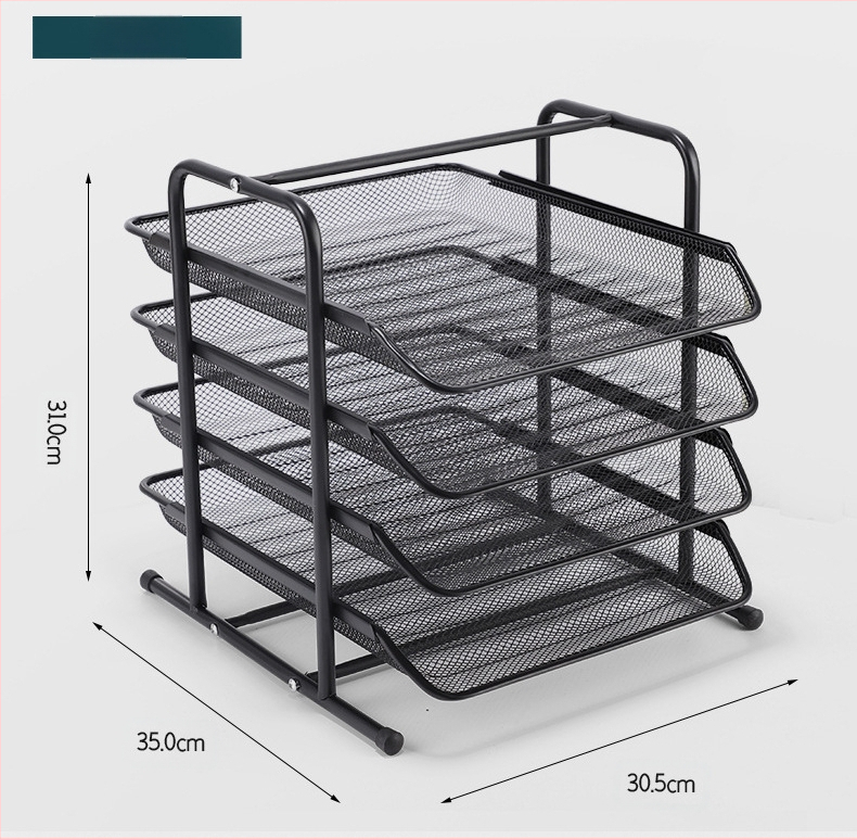 Метален рафт за файлове в колонна конфигурация, 4 нива, модел CQY-2004-4, персонализация по заявка