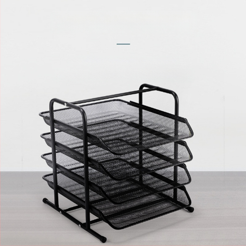 Метален рафт за файлове в колонна конфигурация, 4 нива, модел CQY-2004-4, персонализация по заявка