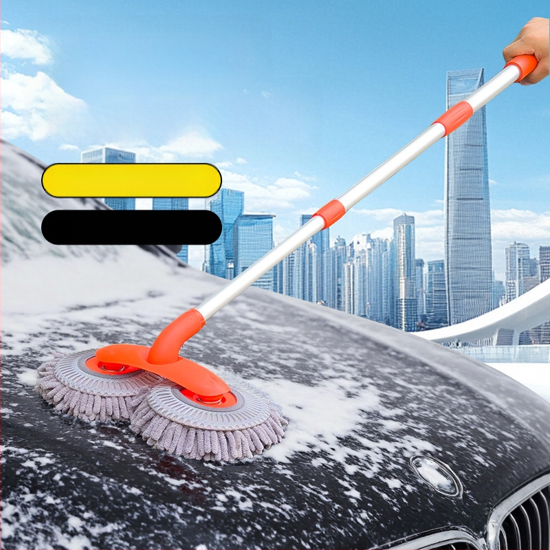 Auto mazgāšanas mop ar Chenille šķiedrām, alumīnija kāts, PP korpuss, izvelkams dizains, pielāgojams