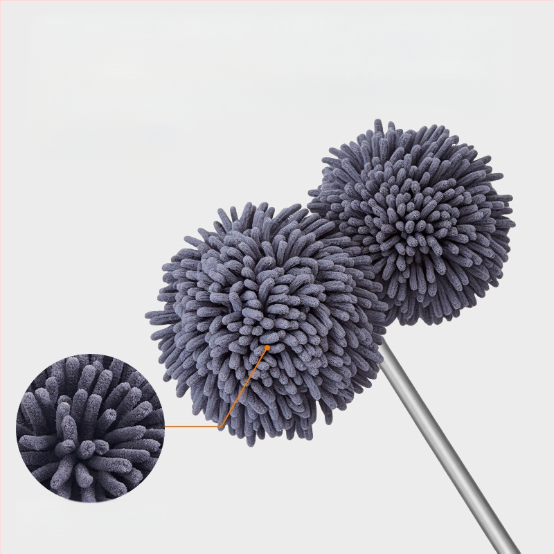 Auto mazgāšanas mop ar Chenille šķiedrām, alumīnija kāts, PP korpuss, izvelkams dizains, pielāgojams