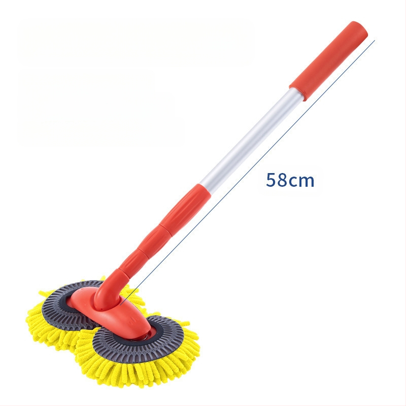 Auto mazgāšanas mop ar Chenille šķiedrām, alumīnija kāts, PP korpuss, izvelkams dizains, pielāgojams