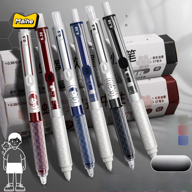 Gelio rašiklis Wheat and TACOTACO su avilių plokštelių tekstūra ir minkštu laikymu, 4 vnt. rinkinys sešiakampėje dėžutėje