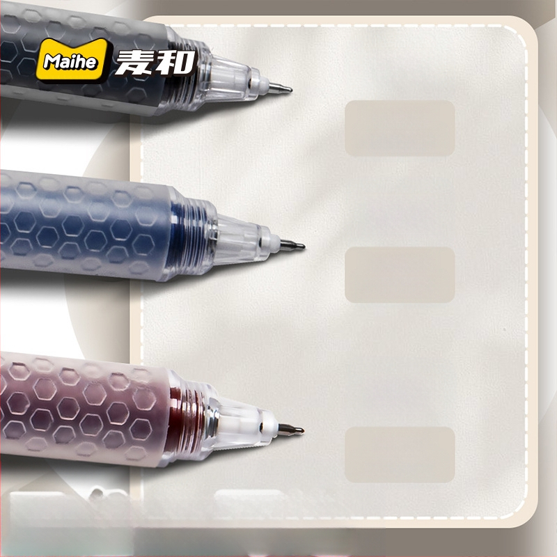 Gelio rašiklis Wheat and TACOTACO su avilių plokštelių tekstūra ir minkštu laikymu, 4 vnt. rinkinys sešiakampėje dėžutėje