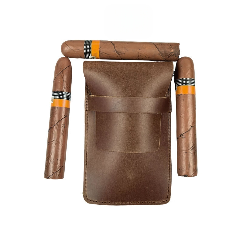 Nešiojamas cigarų rinkinys – 3 vnt, Crazy Horse oda, lengvas prabangos stilius, Cigarloong CH-25AR1