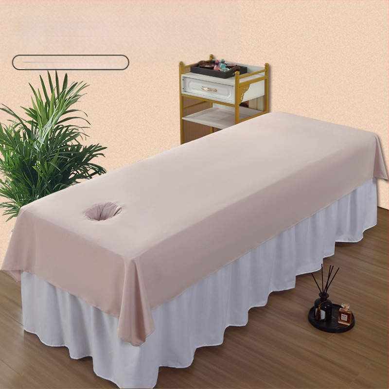 Szépségszalon masszázságy lepedő lyukakkal, twill szövés, kémiai rost, egyszínű, reaktív festés, testreszabható, egy darabos kivitel támogatott