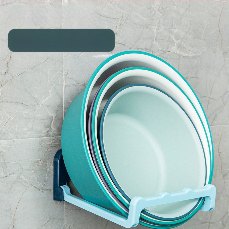 Sulankstomas sieninis praustuvo laikiklis, be gręžimo, plastikas, 5 kg apkrova, 1 pakopa, šiuolaikinis minimalistinis stilius