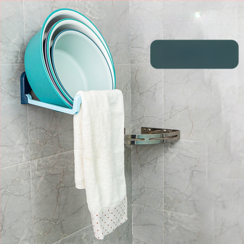 Sulankstomas sieninis praustuvo laikiklis, be gręžimo, plastikas, 5 kg apkrova, 1 pakopa, šiuolaikinis minimalistinis stilius