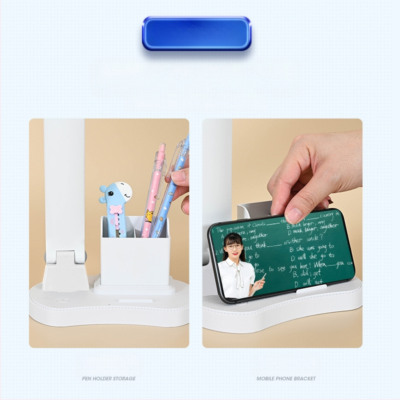 LED γραφείο λαμπτήρας με αφής διακόπτη, CRI ≥95, φωτισμός επιπέδου National AA, πλαστικό κάλυμμα, ενσωματωμένη επαναφορτιζόμενη μπαταρία