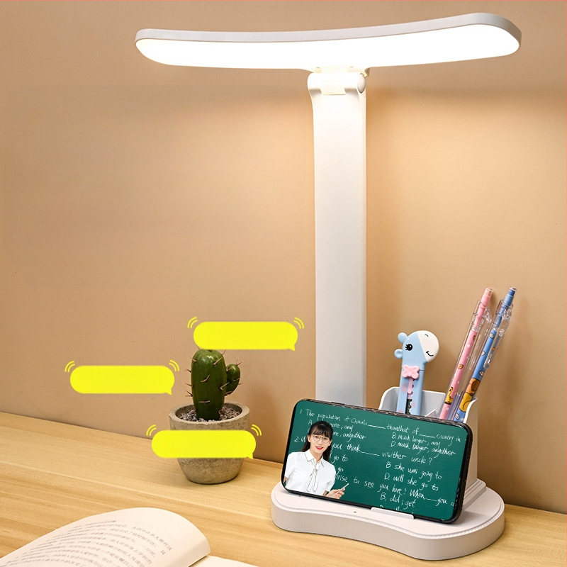 LED γραφείο λαμπτήρας με αφής διακόπτη, CRI ≥95, φωτισμός επιπέδου National AA, πλαστικό κάλυμμα, ενσωματωμένη επαναφορτιζόμενη μπαταρία