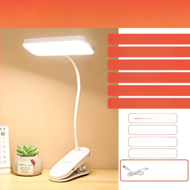 Λαμπτήρας γραφείου LED με κλιπ προστασίας ματιών, επαναφορτιζόμενος με USB, ενσωματωμένη μπαταρία, έλεγχος αφής.