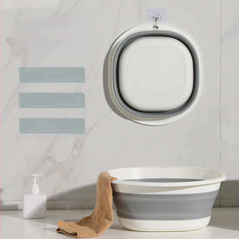 Αναδιπλούμενος τετράγωνος πλαστικός νιπτήρας, φορητός για ταξίδια, κατάλληλος για μπάνιο μωρού και πλύσιμο