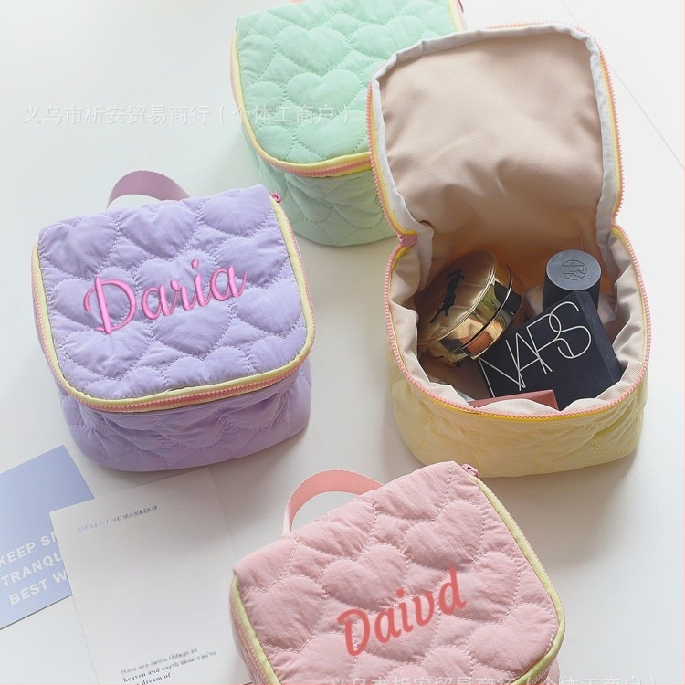 Τσαντάκι καλλυντικών από πολυεστέρα, εκτυπωμένο λογότυπο, μοντέρνο μινιμαλιστικό στυλ, φορητή ταξιδιωτική τσάντα