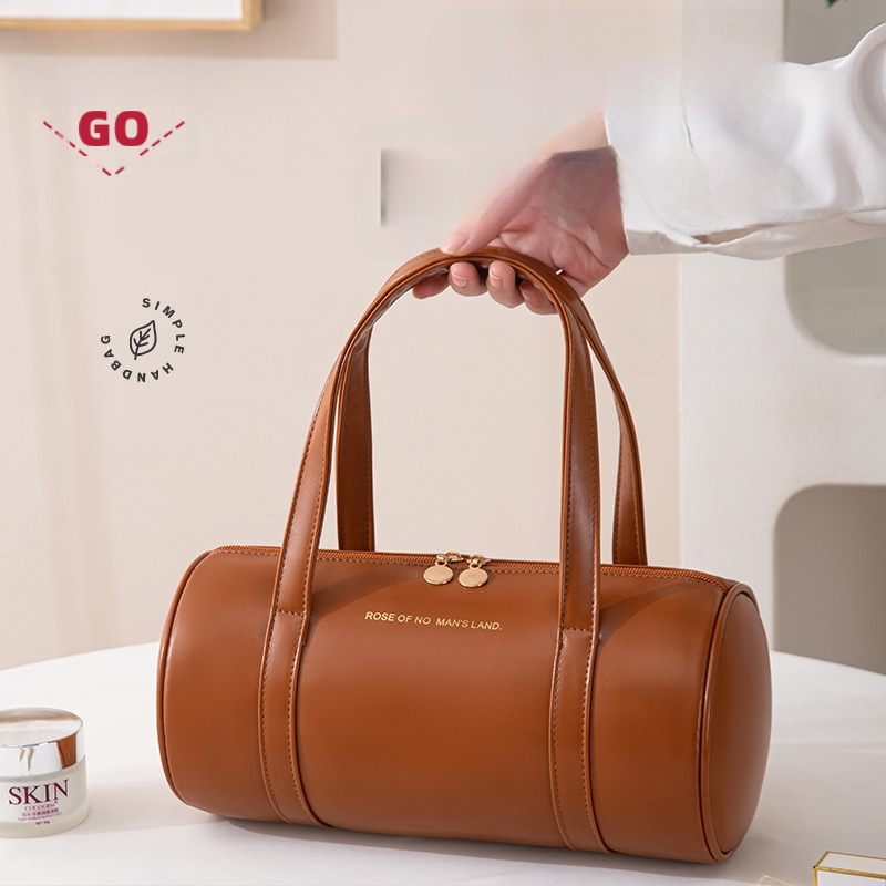 Κυλινδρική PVC τσάντα καλλυντικών — Κορεατικό στυλ, πολυχρηστικός ταξιδιωτικόςOrganisator