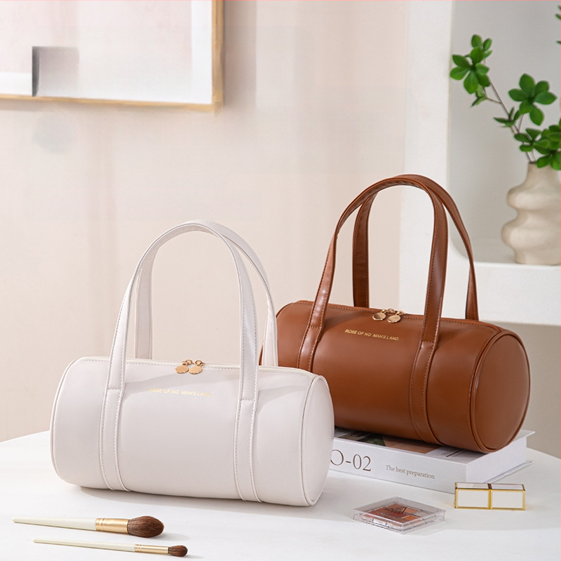 Κυλινδρική PVC τσάντα καλλυντικών — Κορεατικό στυλ, πολυχρηστικός ταξιδιωτικόςOrganisator