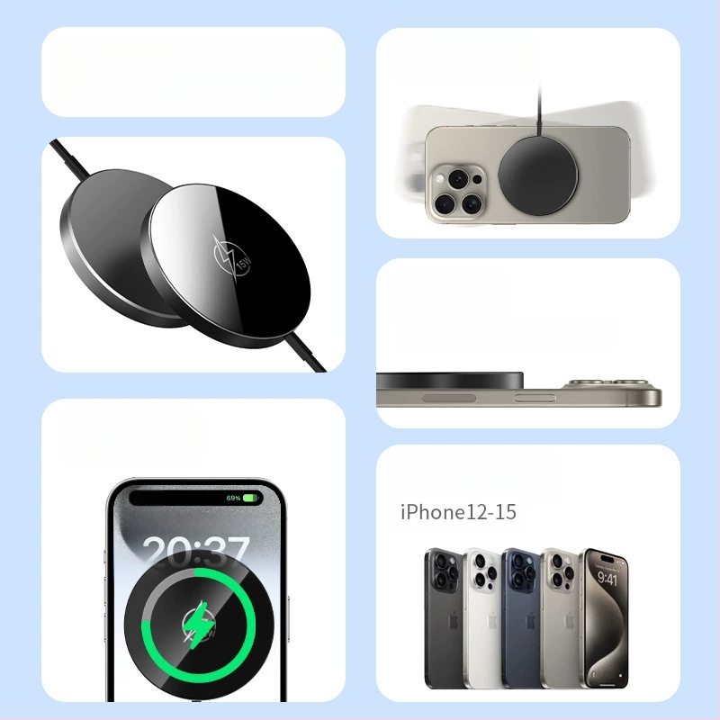 Curry Nari magnētiskais bezvadu lādētājs iPhone – 15W MagSafe, PD ātrā uzlāde, 18W kopējā jauda