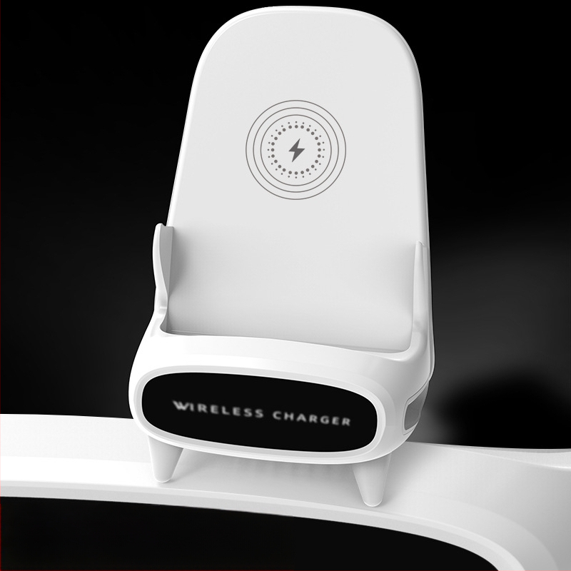 Bezvadu mobilo tālruņa uzlāde ar magnētisku statīvu uz galda, 3-in-1 uzlādes pamats, Android saderīgs, Qi 15W