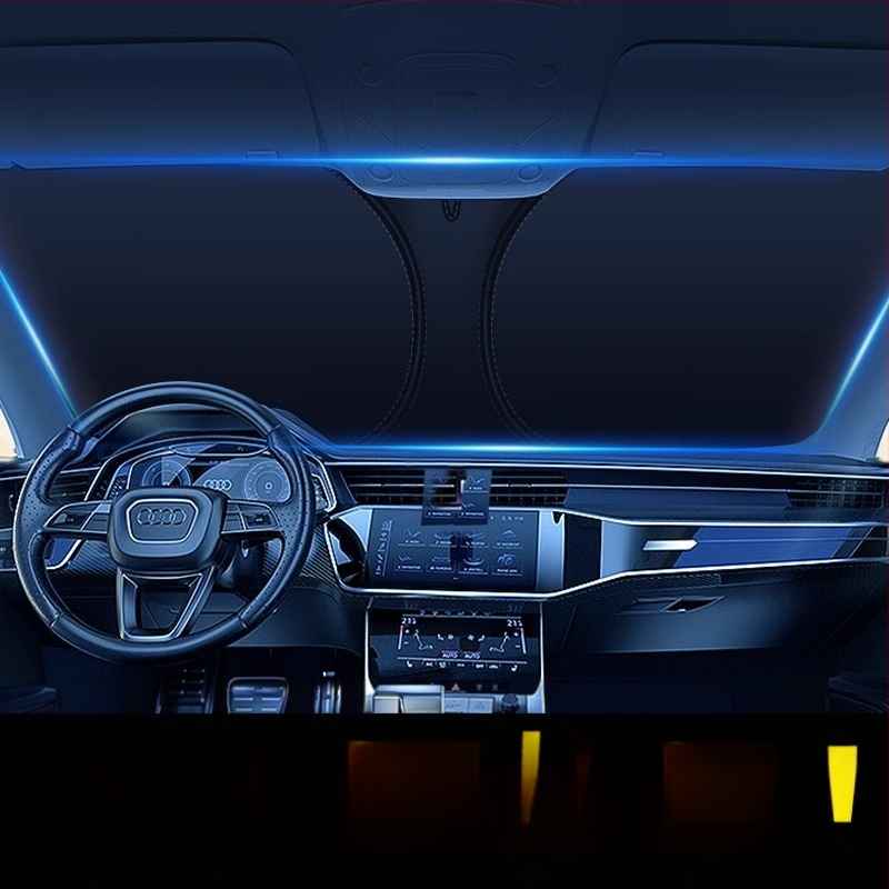 Mairichi automobilio priekinio stiklo saulės skydelis – aliuminio folija, šilumos izoliacija, diegimas kortelės tipo, suderinamas su Peugeot 308/408/508/307/4008