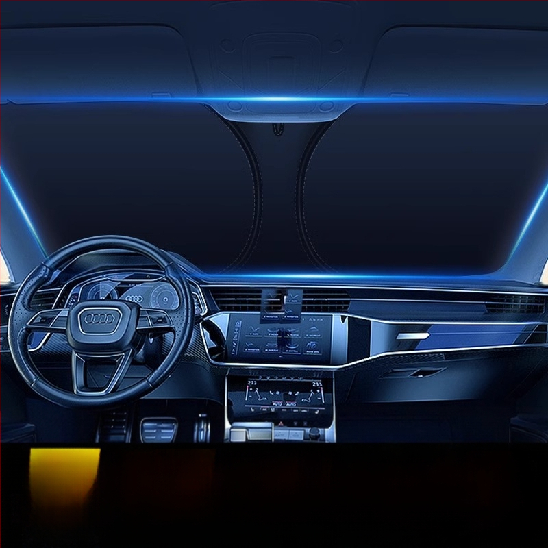 Mairichi automobilio priekinio stiklo saulės skydelis – aliuminio folija, šilumos izoliacija, diegimas kortelės tipo, suderinamas su Peugeot 308/408/508/307/4008