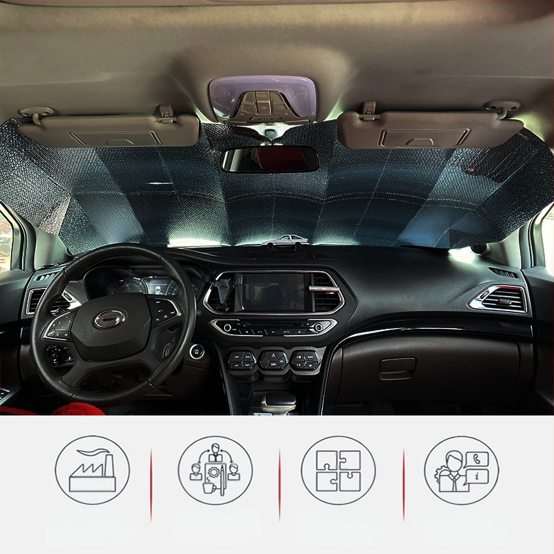 Automobilio saulės skydelis sulankstomas su burbuliniu dizainu, DIY pritaikomas, aliuminio folijos šilumos izoliacijai, priekinis skydas (320 g)