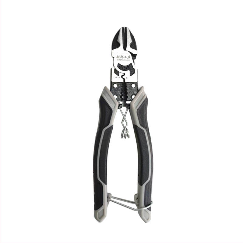 Njemački stil višenamenske kliješta, industrijske klase, s iglom nosom i dijagonalnim nosom, za skidanje izolacije, težina 0.25 kg, promjer rezanja 2 mm