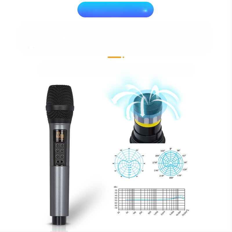 Μικρόφωνο για KTV/ζωντανή απόδοση, μοντέλο U540B - Απόκριση συχνοτήτων 20 Hz–20 kHz, SNR ≥95 dB, Αποσπώμενη μπαταρία 1000–1200 mAh, αυτονομία 3–6 ώρες