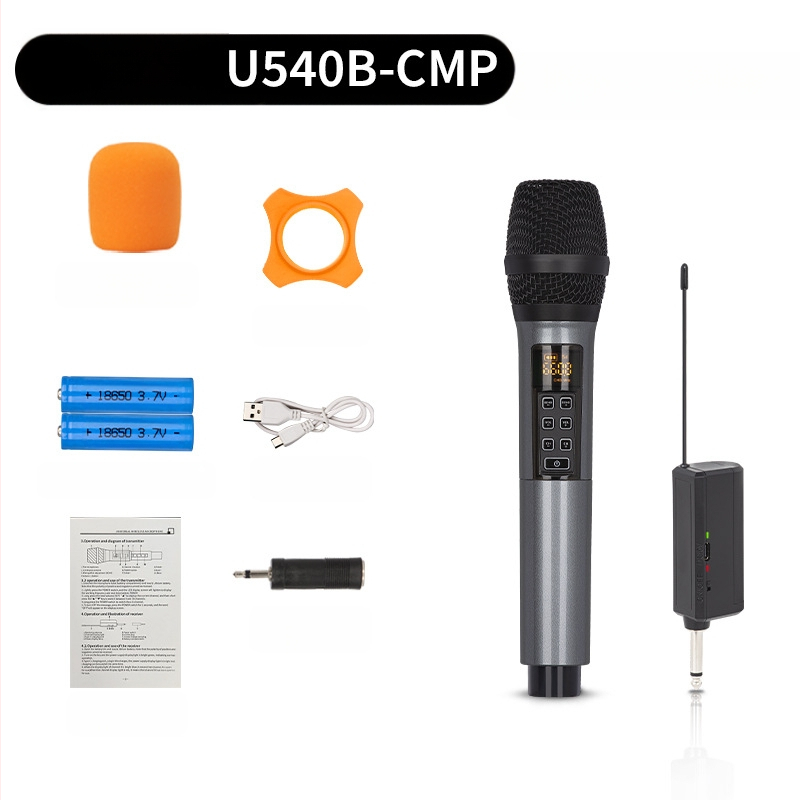 Μικρόφωνο για KTV/ζωντανή απόδοση, μοντέλο U540B - Απόκριση συχνοτήτων 20 Hz–20 kHz, SNR ≥95 dB, Αποσπώμενη μπαταρία 1000–1200 mAh, αυτονομία 3–6 ώρες