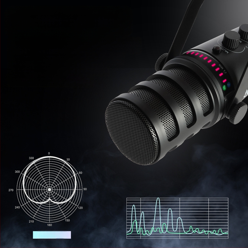 MV7 δυναμικό μικρόφωνο για ζωντανές μεταδόσεις και επαγγελματική ηχογράφηση, καρδιοειδές πεδίο λήψης, εύρος συχνοτήτων 60 Hz–15 kHz, λόγος σήματος προς θόρυβο ≥85 dB, χωρίς ενσωματωμένη μπαταρία