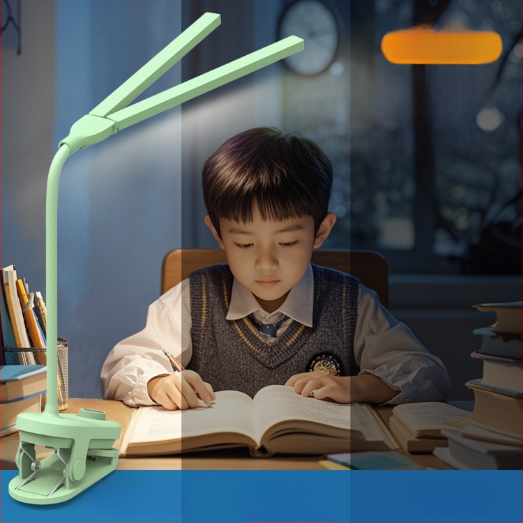 Κλιπ-όν γραφείο λαμπτήρας με διπλό κεφάλι, επαναφορτιζόμενος και τροφοδοτούμενος από πρίζα, ευφυής έλεγχος, CRI ≥90