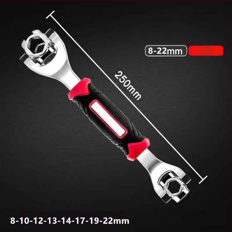 Σετ πολυλειτουργικών κλειδιών 52-σε-1 και 8-σε-1, από χρωμιοβανδιού ατσάλι, χρωμιωμένη επιφάνεια, διπλής χρήσης