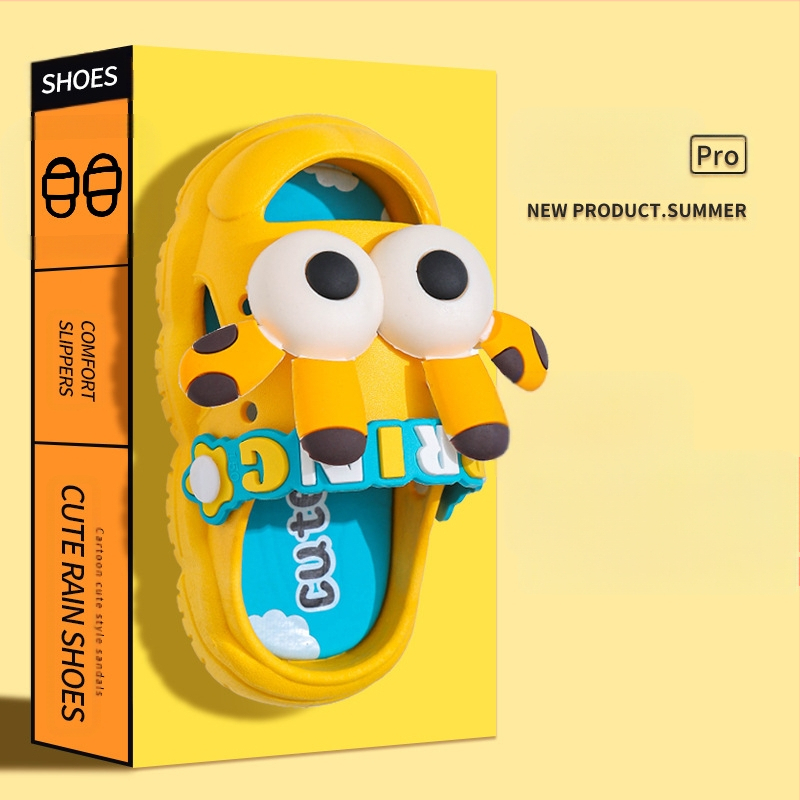 Bērnu pludmales kurpes ar dzīvnieku motīvu, PVC augšējā daļa un zole, 4–6 gadu vecumam, vasara 2024