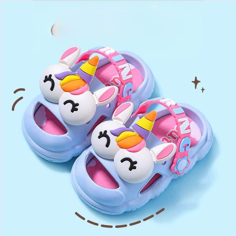 Bērnu pludmales kurpes ar dzīvnieku motīvu, PVC augšējā daļa un zole, 4–6 gadu vecumam, vasara 2024