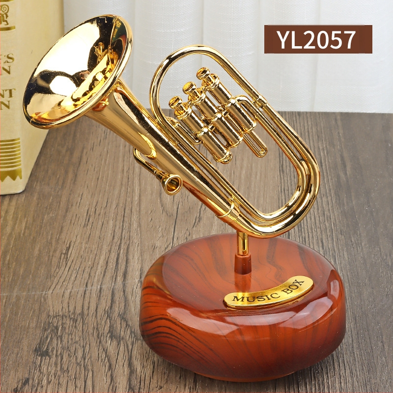 Saksofono muzikos dėžutė skaitiniam stalo dekoravimui — pasukama, ABS, kinų stilius, injekcinis liejimas (Prekės ženklas: Shipin Toys; Medžiaga: ABS; Stilius: Kinų; Gamyba: Injekcinis liejimas; IP: Ne)