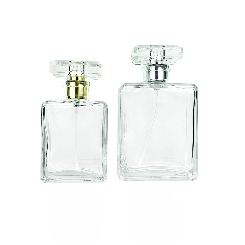Μπουκάλι αρώματος από κρύσταλλο γυαλί, τετράγωνο σχήμα, παχύ κάτω και σπρέι με κλικ, δυνατότητα εκτύπωσης λογότυπου