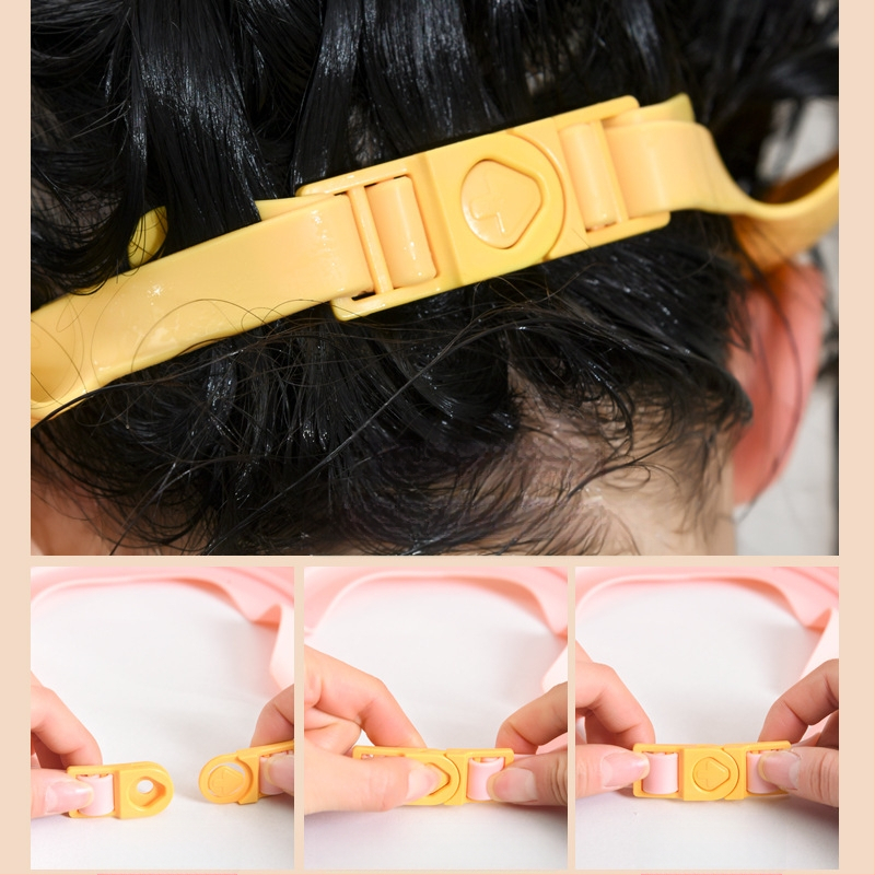 Бебешка шапка за шампоан с защита на очите и ушите, мека гума, полипропилен, регулируема, водоустойчива