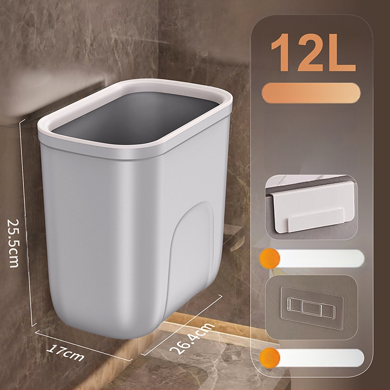 Sienas atkritumu tvertne, ovāla forma, 12 L, plastmasa, bez vāka