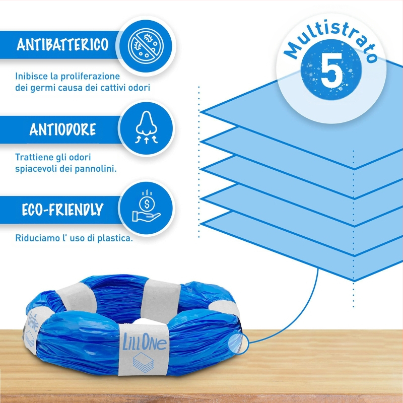 PE sauskelnių šiukšlių dėžei vidinis įdėklas, plokščias burnos, vienkartinis, 72 vnt., įprasto storio, suderinamas su Genie